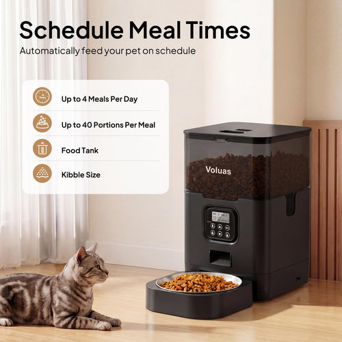 VOLUAS Automatic Cat Feeder Side View