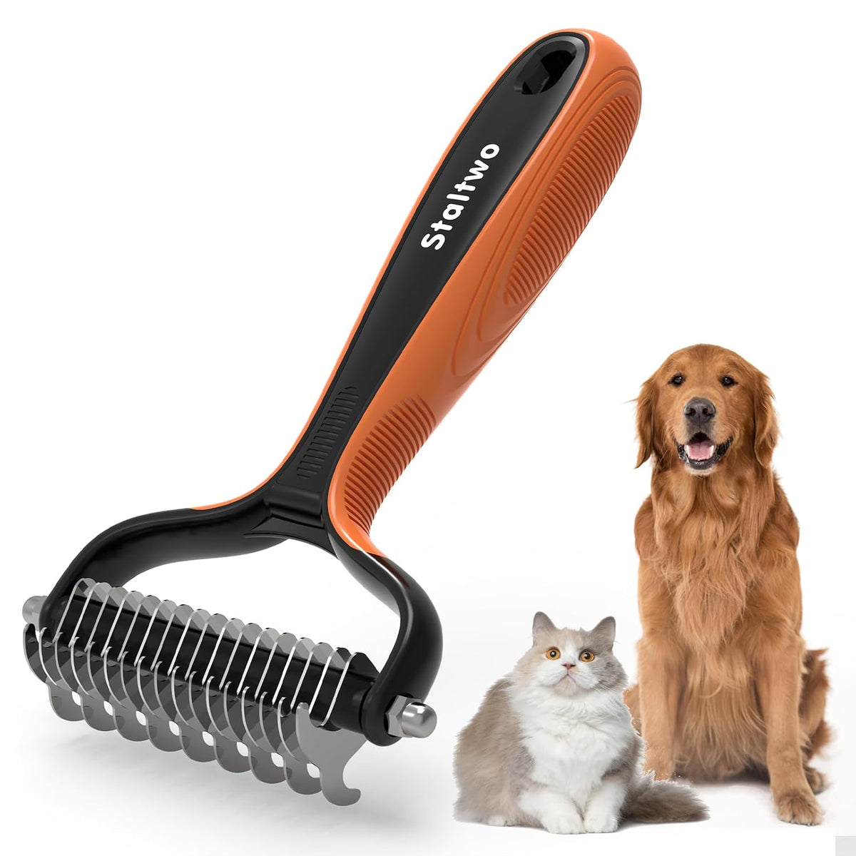 Staltwo Deshedding Dog Brush - Side View